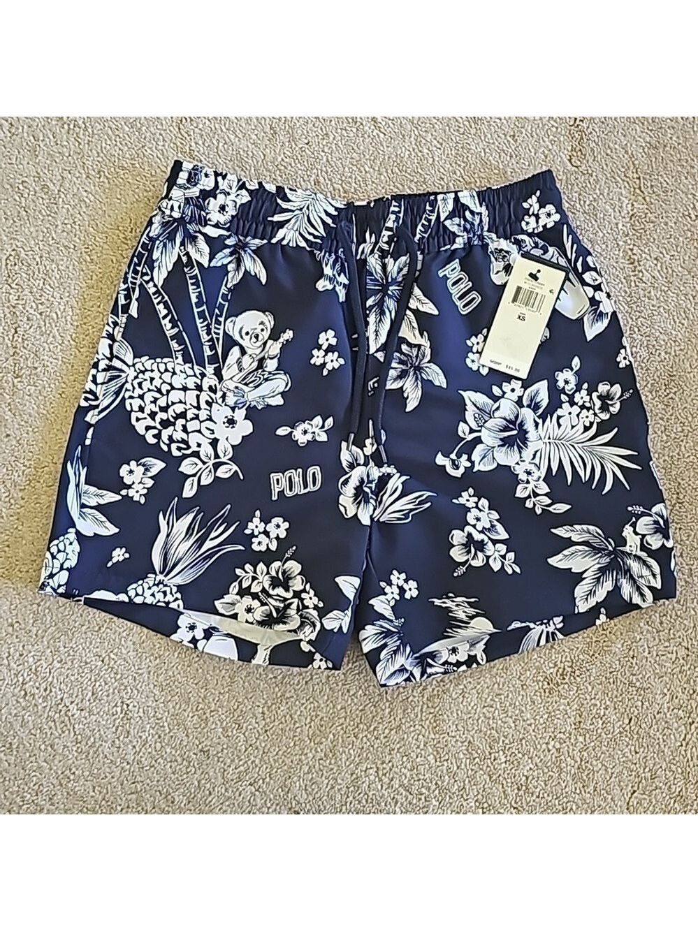 Polo Ralph Lauren Blue White Boy Shorts Trunks Swim